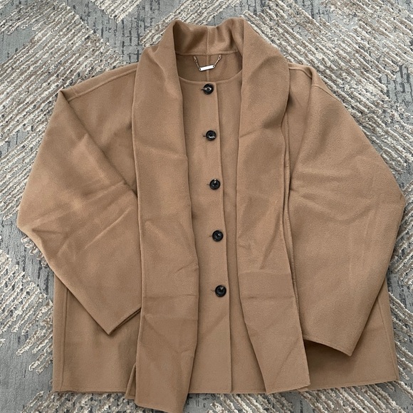 Lilysilk Double-Faced Silk Wool Blend Coat - Picture 7 of 9